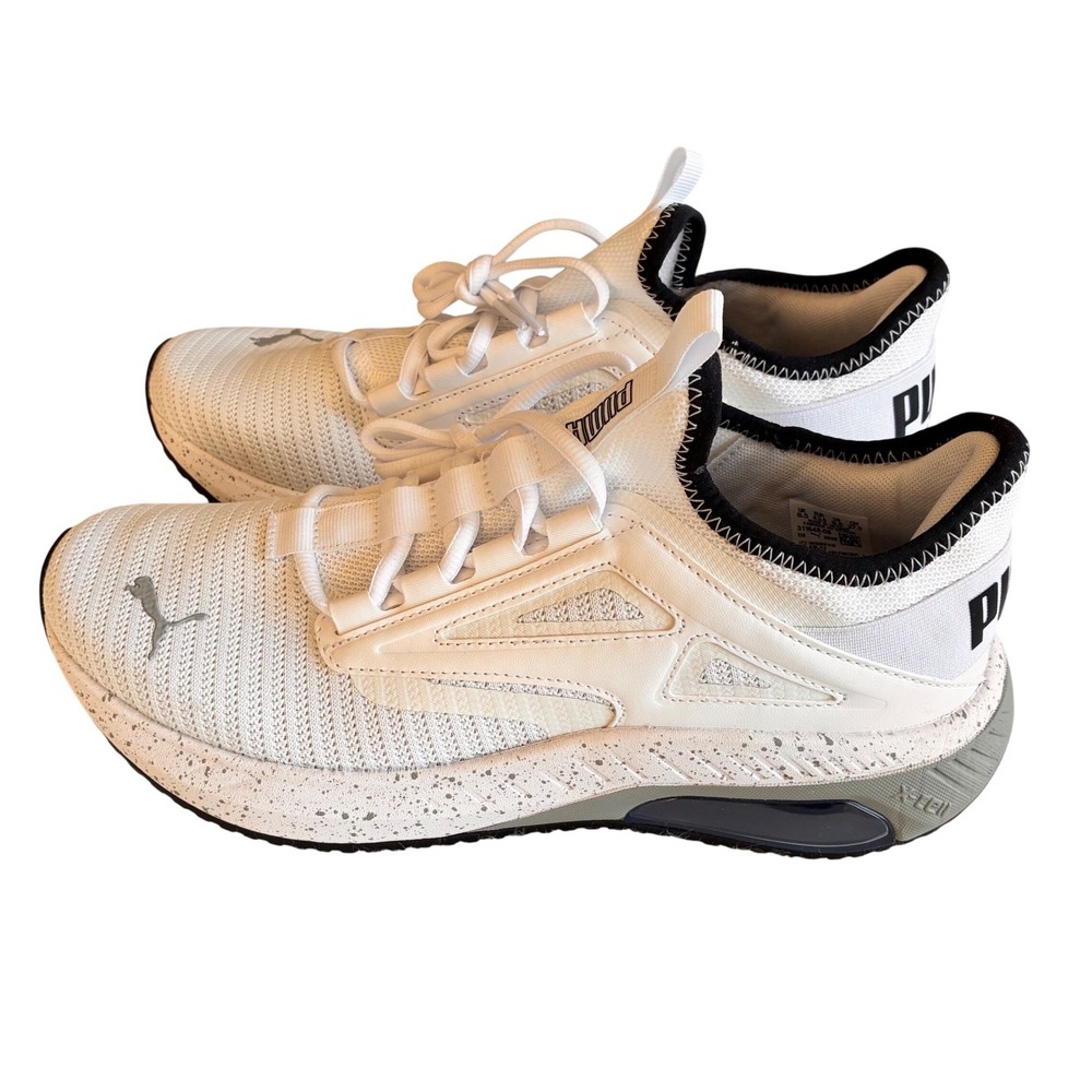 Puma X-Cell Ayro Mens White Black Speckled Running Shoes‎ 311648-08 Size 9.5